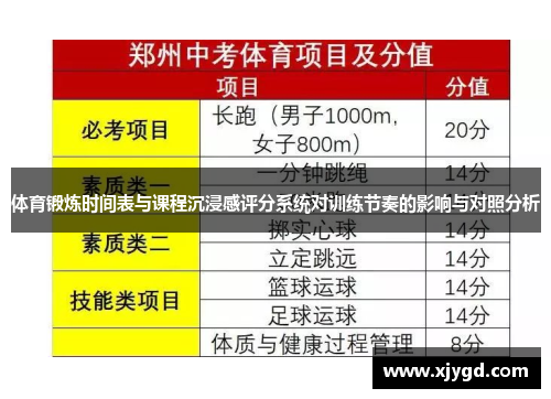 体育锻炼时间表与课程沉浸感评分系统对训练节奏的影响与对照分析